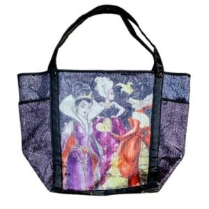 Disney Designer Villains Large Sequin Tote Bag Ursula Evil Queen of Hearts HTF